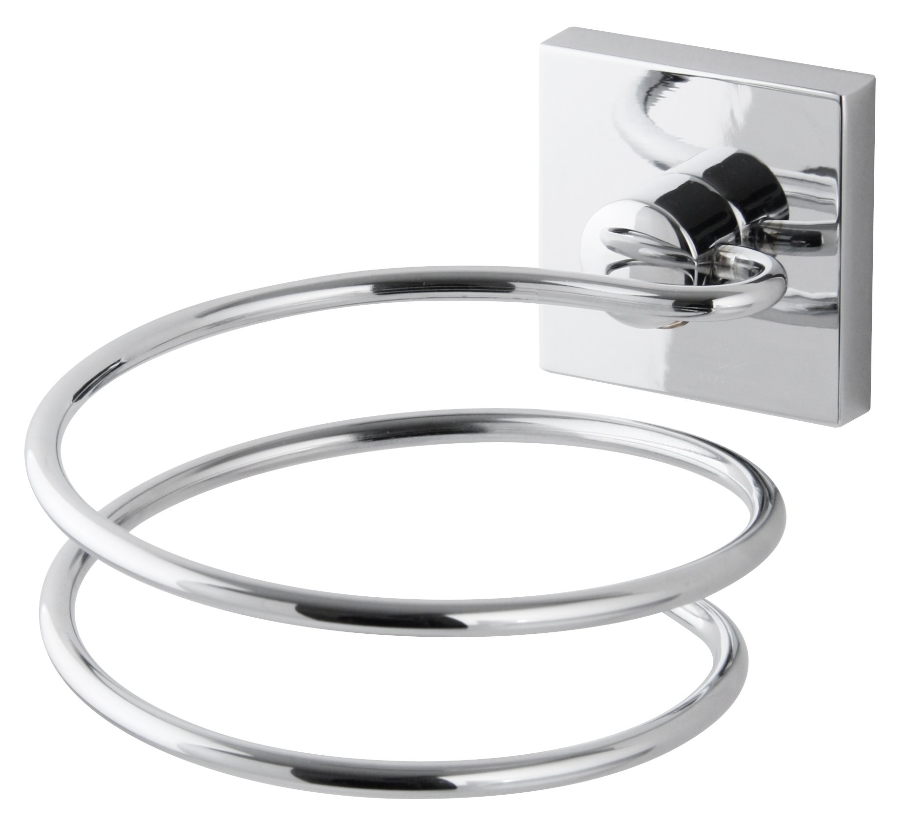 FACKELMANN Hair Dryer Holder, Chrome-plated, other, Haartrocknerhalter 10 x 8 x 13 cm