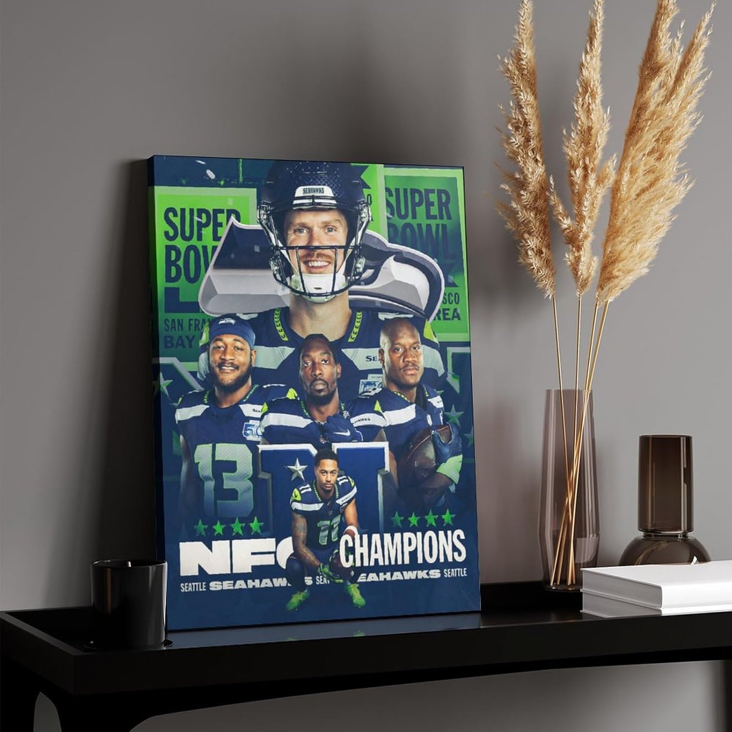 Seattle American Football Wall Art Seahawks Championship Poster Sports Canvas Print Home and Office Decor Fan Gift (style1,16x20inch-Unframed) - Image 4