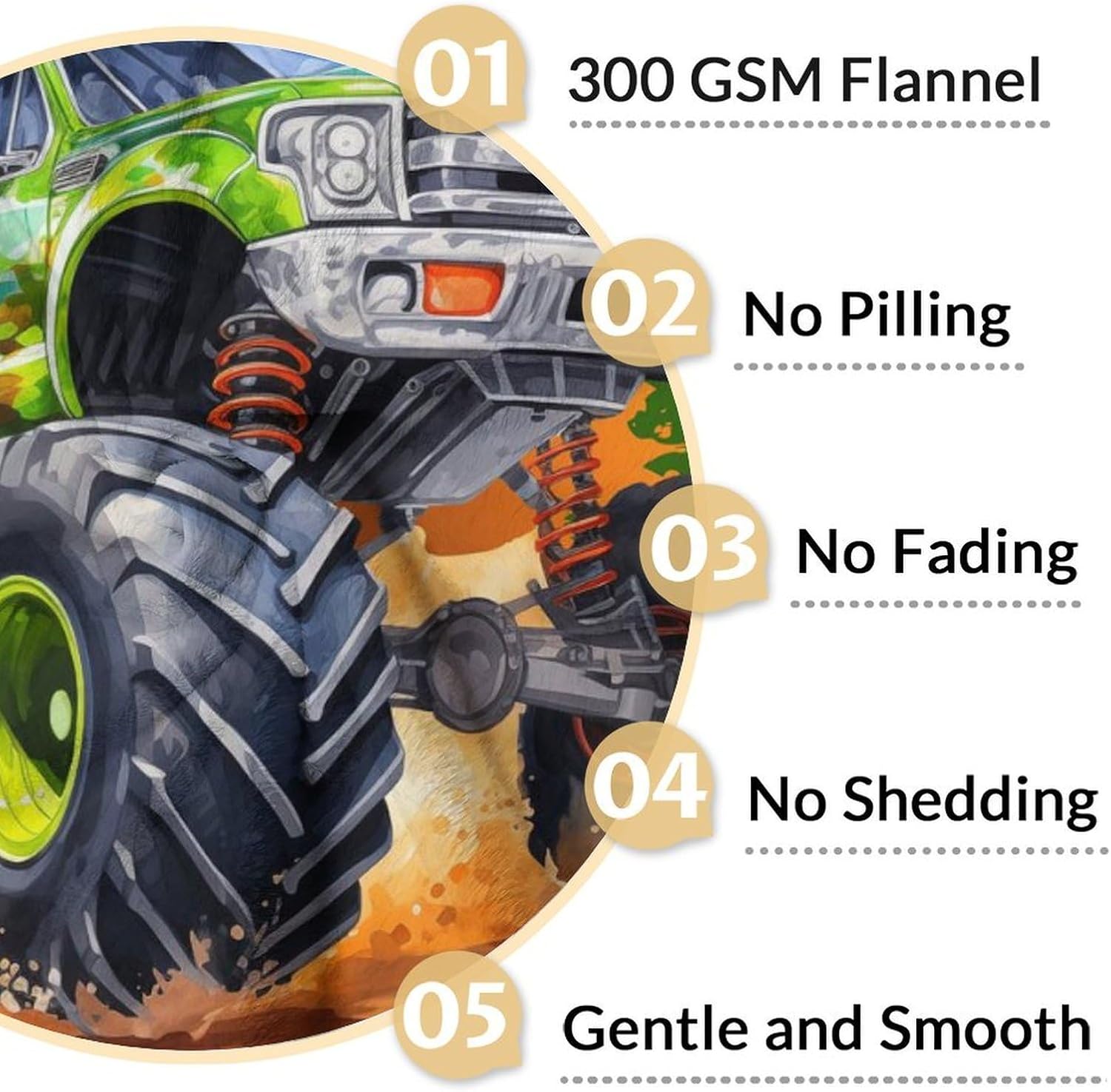 Truck Blanket for Kids - 40" x 50" Toddler Blankets Gifts for Boys - Fuzzy Cozy Soft Truck Throw for Outdoor, Chair - Image 4