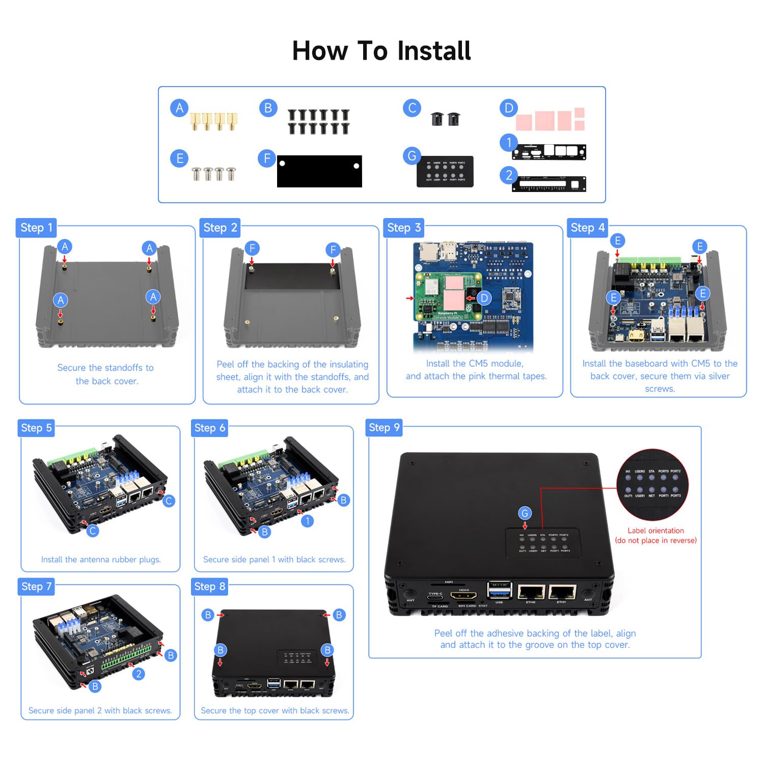 Waveshare Gigabit/2.5G Dual Ethernet Multi-Function Expansion Board Based on Raspberry Pi CM5 (NOT Included),RS485, 4G/5G Module and 4K Display Output, Board Only