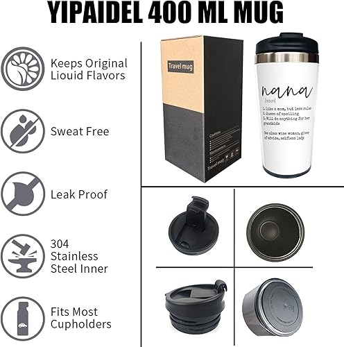 Miniatura 3 de Yipaidel Nana Definition - Taza de café de viaje, regalos divertidos para hermana, mejores amigas, regalo del día de la madre para mamá de hija de