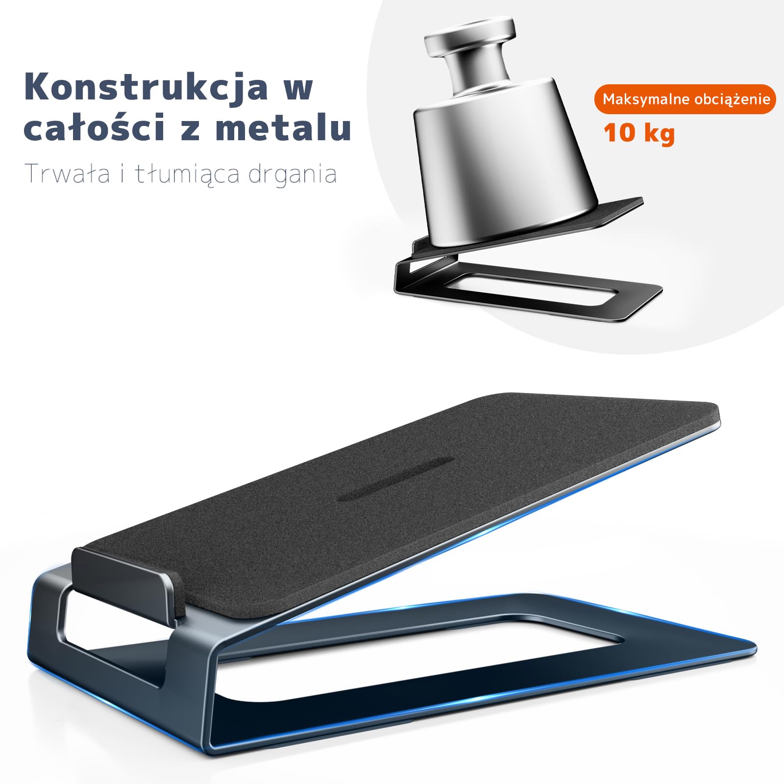 PUTORSEN Stoły Stojak do Głośników z Podkładami Antywibracyjnymi | Nośność 10 kg | 16° Kąt Nachylenia | Kompaktowe 7,5-10 cm | Dla Monitorów Studyjnych (Para)