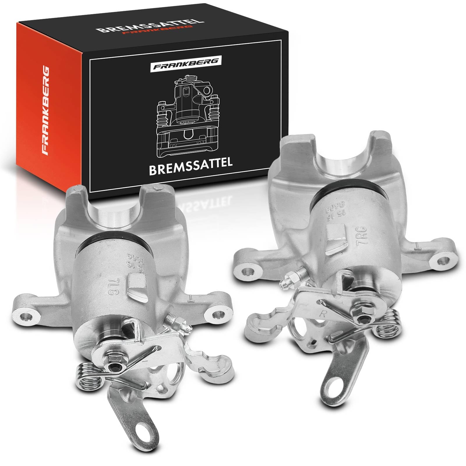 Frankberg 2x Pinza Freno Posteriore Sinistra Destra allum.i.n.io Compatibile con Golf V Golf VI A3 TT Altea Toledo III O.c.t.a.v.i.a II T.o.u.r.a.n Superb II Replace# 1K0615423
