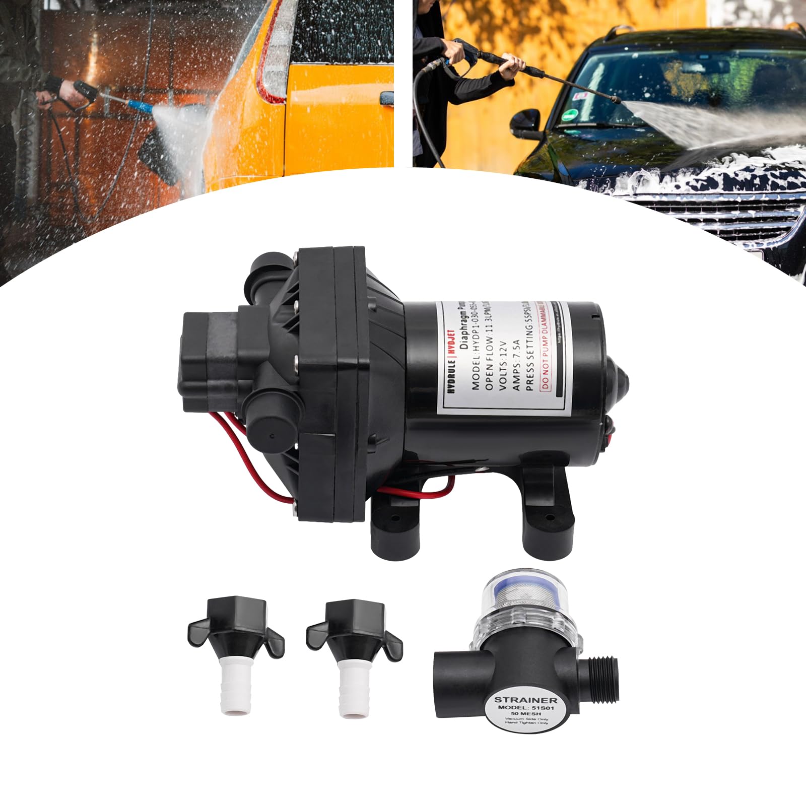Hydrule pompa membranowa do samochodu kempingowego, wysokociśnieniowa, do kampera, pompa wodna samozasysająca pompa akwariowa, pompa głębinowa, 12 V, 55 psi
