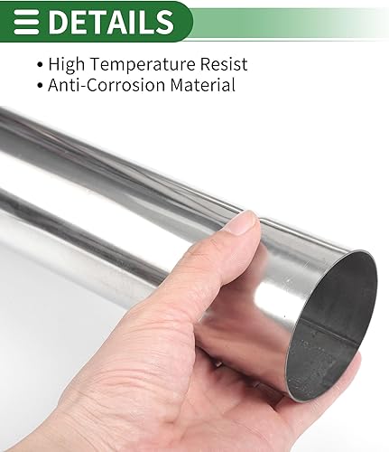 Miniatura 5 de Motoforti 2,5" tubería recta del coche del acero inoxidable del tubo T304 del tubo del tubo del OD 18inch que expanda el doble de la longitud del