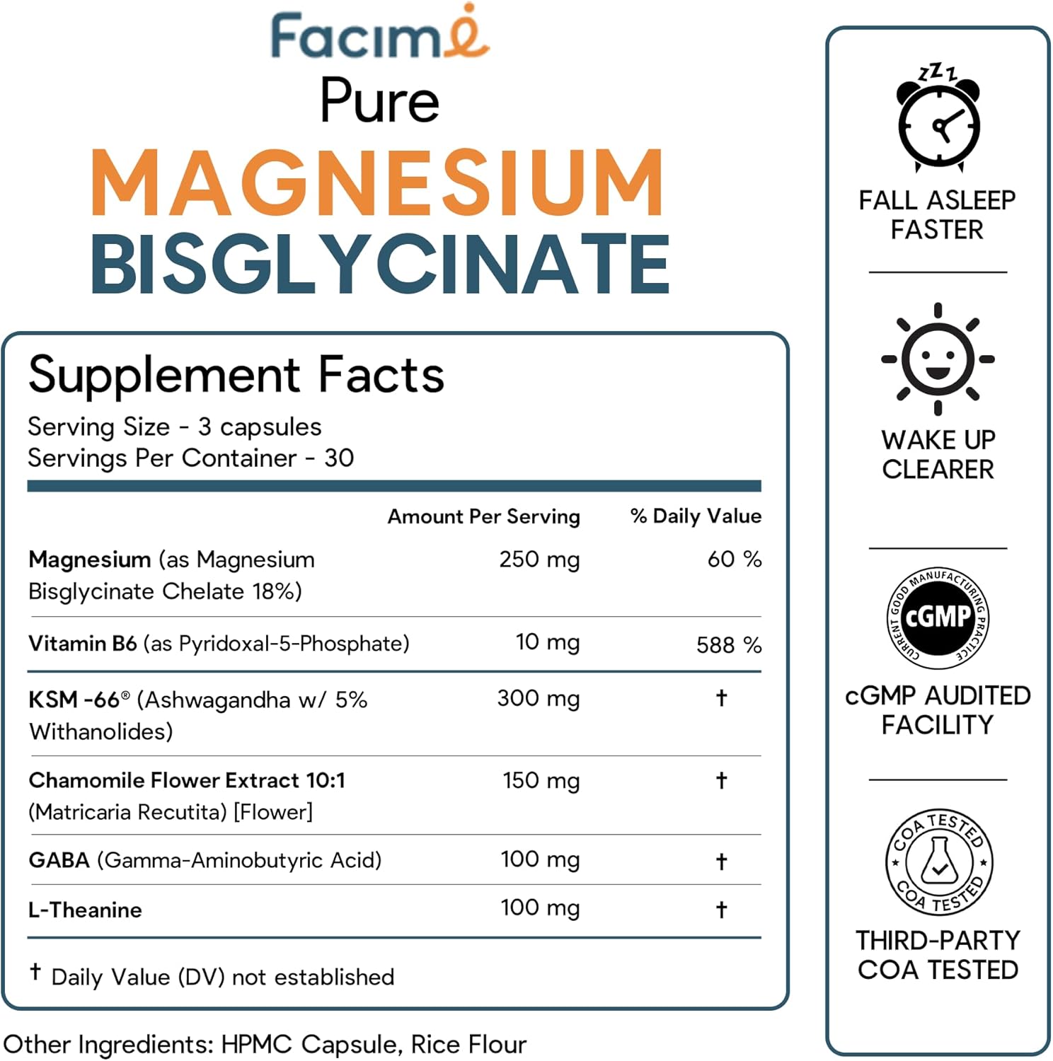 Natural Chelated Magnesium Glycinate Sleep Aid - Melatonin-Free Sleep & Stress Relief with KSM-66 Ashwagandha, GABA, L-Theanine & Chamomile for Muscle Relaxation - Made in USA - 90 Capsules - Image 9