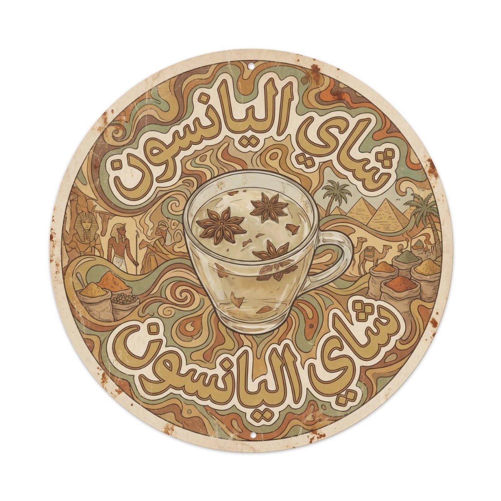 Tea Cup Infusion Regional Afternoon Brew Psychedelic Metal Tin Sign