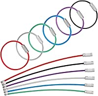 Vista 1 de Uniclife 4 Inch Wire Keychain Cable Large Stainless Steel Key Ring Loop Holder for Luggage Tag Keeper for Travel