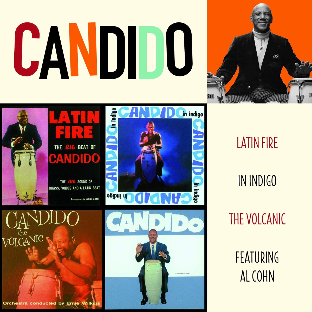 CANDIDO Latin Fire + in Indigo + the Volcanic Music