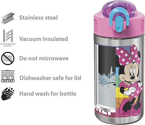 Miniatura 9 de Zak Designs Disney - Vajilla con plato, tazón, vaso, botella de agua y cubiertos, libre de bisfenol A, hecha de melamina duradera y perfecta para