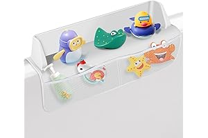 Bathtub Divider: Bath Tub Splash Guard, Toy Shelf & Toy Tray for...