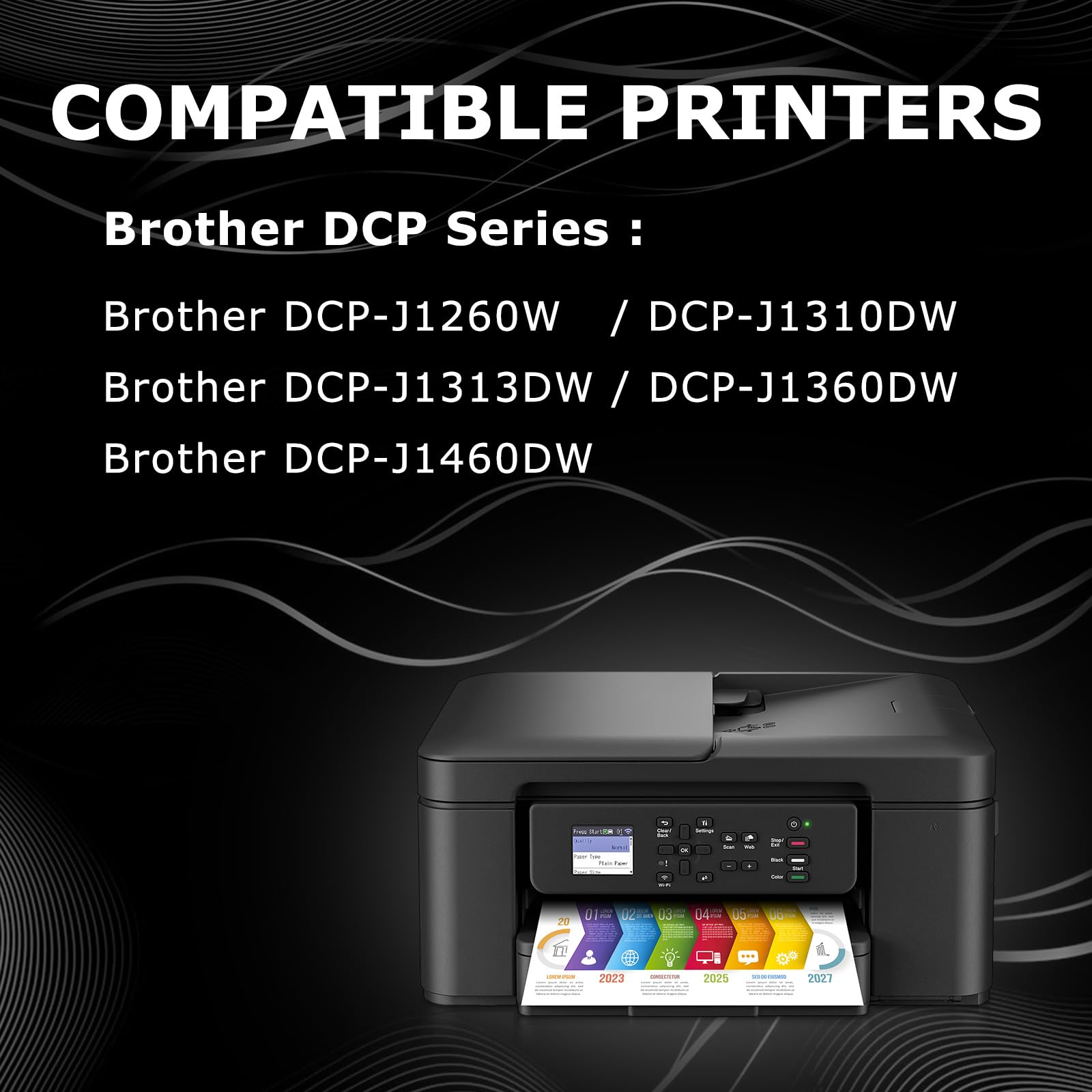 DOUBLE D LC521 Compatibile per Brother LC521 LC521XL per Brother DCP-J1260W J1310DW J1313DW J1360DW J1460DW (1BK/1C/1M/1Y,4 Pack)
