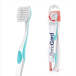COLGATE PerioGard Gum Protection Soft Toothbrush, Soft Bristle Toothbrush for Adults, Gently Removes Plaque, Gentle Deep Cleaning of Teeth and Along the Gums