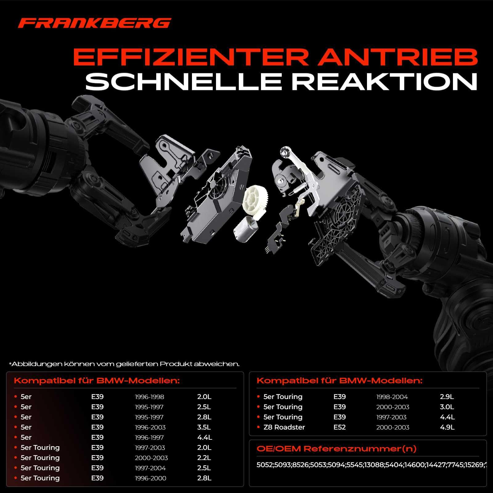 Frankberg 1x Heckklappenschloss Fahrzeugheckklappe Kompatibel mit 5er E39 520 523 525 528 535 540 1995-2003 5er Touring E39 520 523 525 528 530 540 1997-2004 Replace# 67118368196