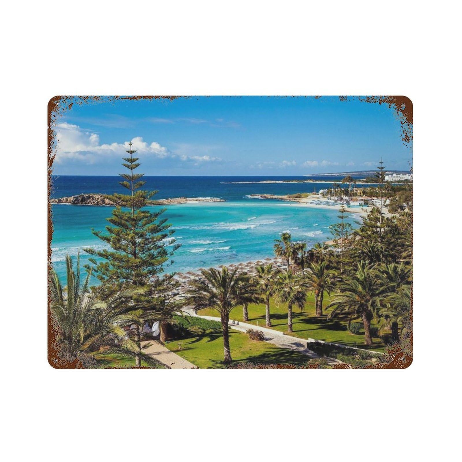 xiaoxiaoshen Real Photo Cyprus Decor Europe Wall Decor Art Metal Tin Poster Modern Home Decor Art Home Bar Shop Decorations Vintage Sign 30x40cm