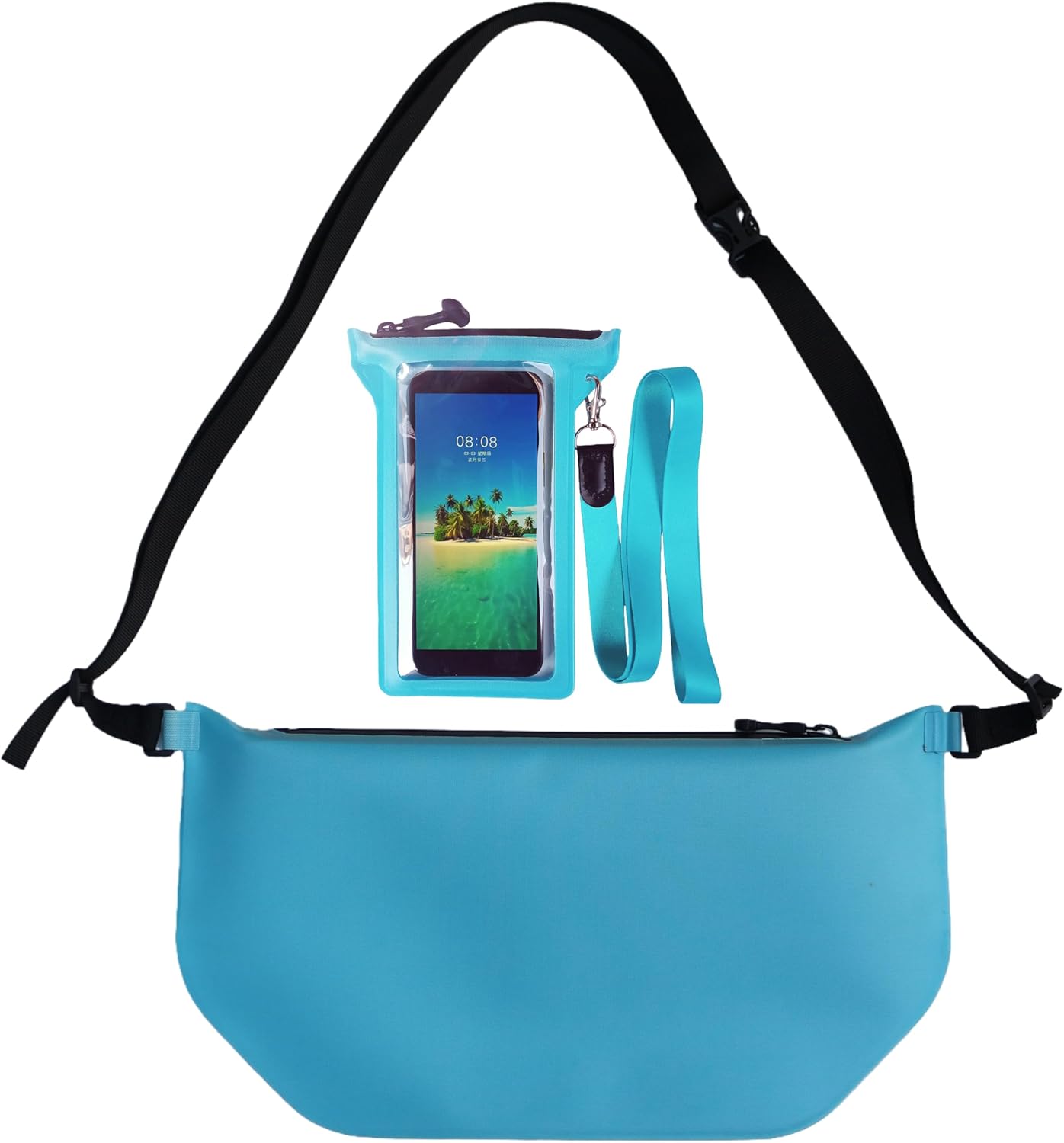 Waterproof Fanny Pack, ，IPX8Waterproof Rating, Airtight Zipper Seal，for Fishing Boating Swimming Drifting Paddling