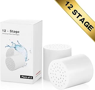 Pack of 2, 12-Stage Replacement Shower Water Filter Cartridges with Vitamin C for Hard Water - Compatible with Universal Shower Heads and Handheld Shower - Removing Chlorine, Heavy Metals, Sulfur Odor - coolthings.us