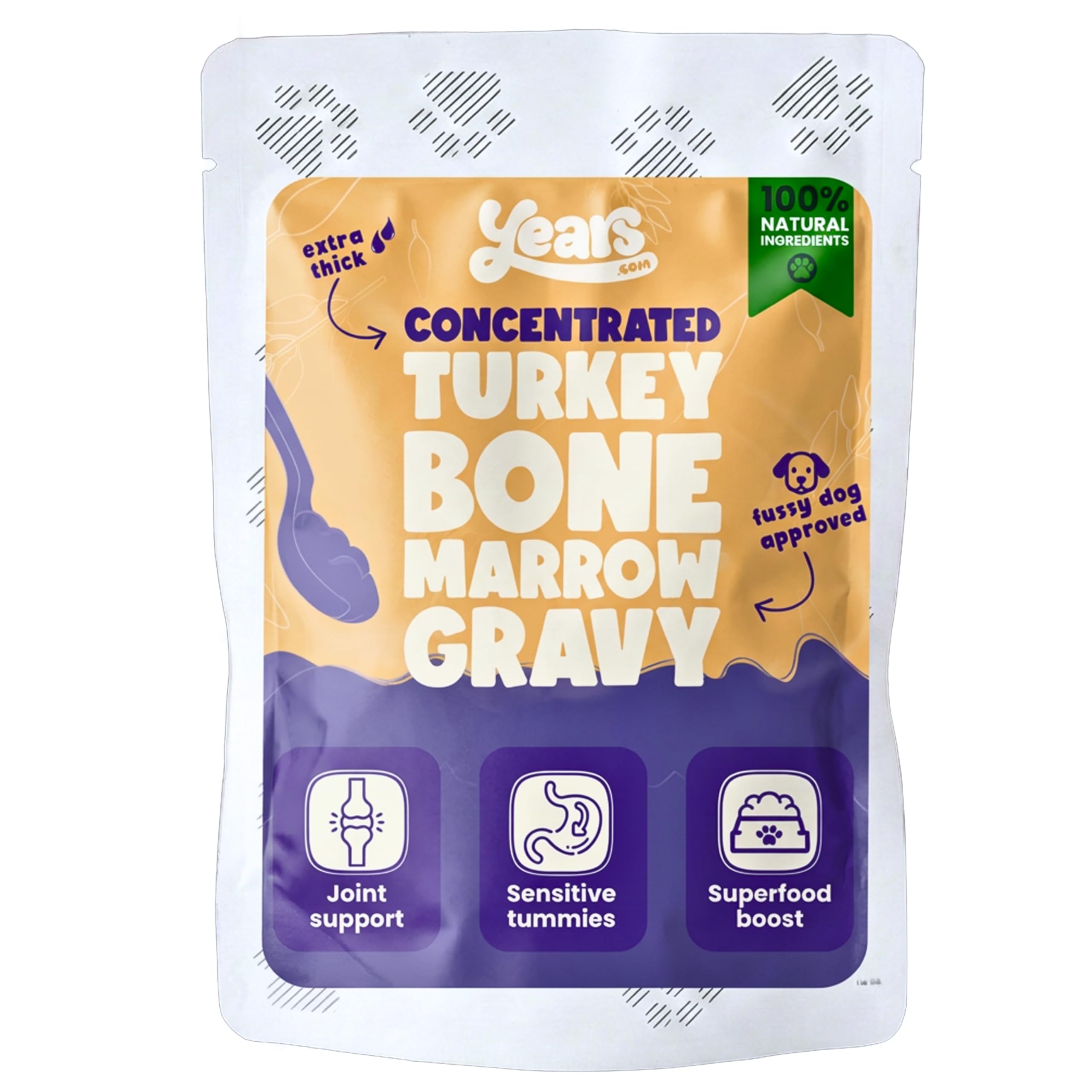 YEARS Organic Turkey Gravy Dog Food Topper | Liquid Concentrate Bone Broth for Dogs | Collagen for Joint Support, Gut Health & Sensitive Tummies - 100ml