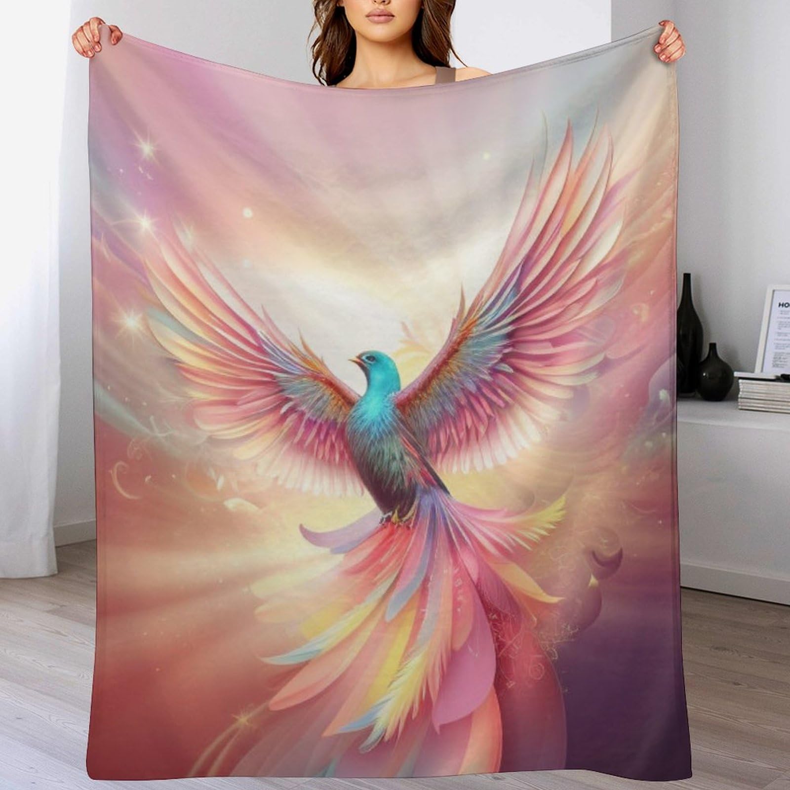 Couverture douce et chaude Phénix en flanelle légère 100x130cm