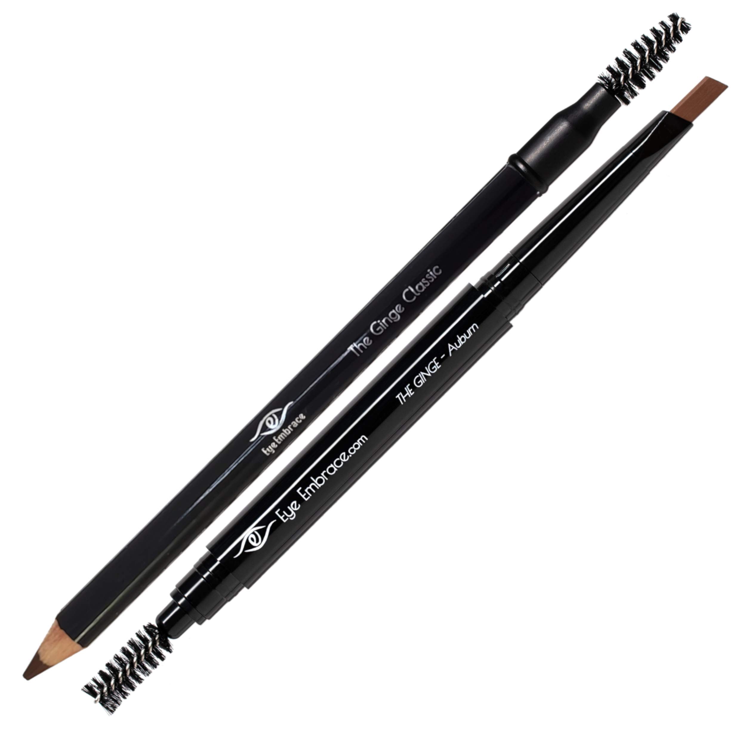 Eye Embrace The Ginge Auburn Red Eyebrow Pencils Bundle - The Ginge Classic Wooden Pencil & The Ginge Mechanical Pencil