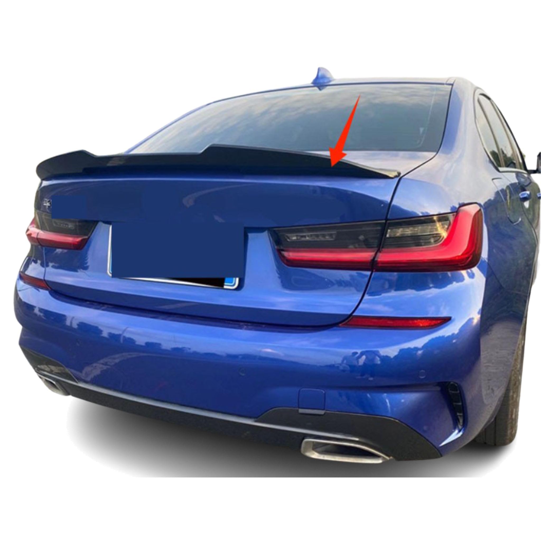 Spoiler Posteriore Alettone Per BMW Serie 3 G20 Stile PSM Nero Lucido