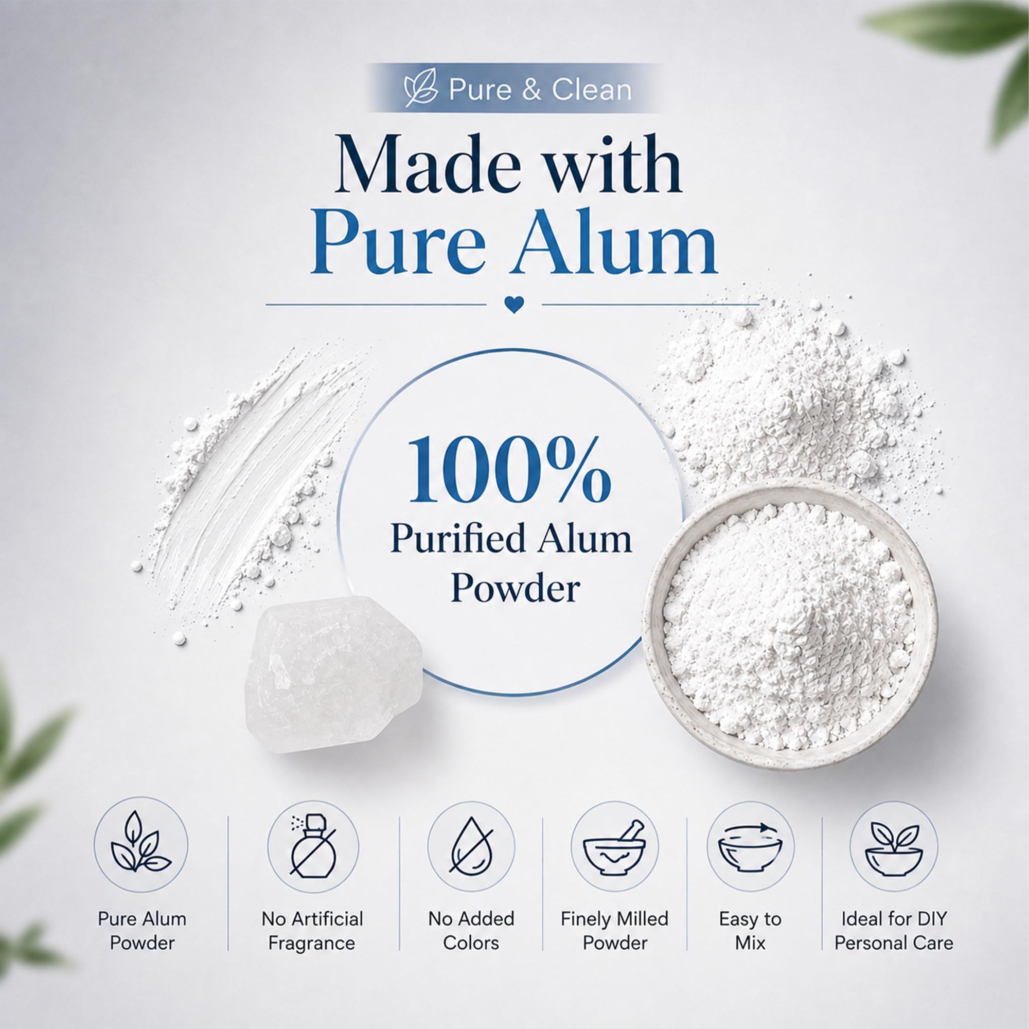Mi Nature Alum Powder (Fitkari/Phitkari) 227g (8oz) | 100% Pure Potassium Alum | DIY Face Masks, Personal Care & Beauty Applications | Multi-Purpose Mineral | Resealable Zip Lock Pouch 3