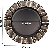 Vista 49 de Efavormart 6 Pack 13" Gold Acrylic Plastic Dinner Plate Chargers With Gold Brushed Wavy Scalloped Rim