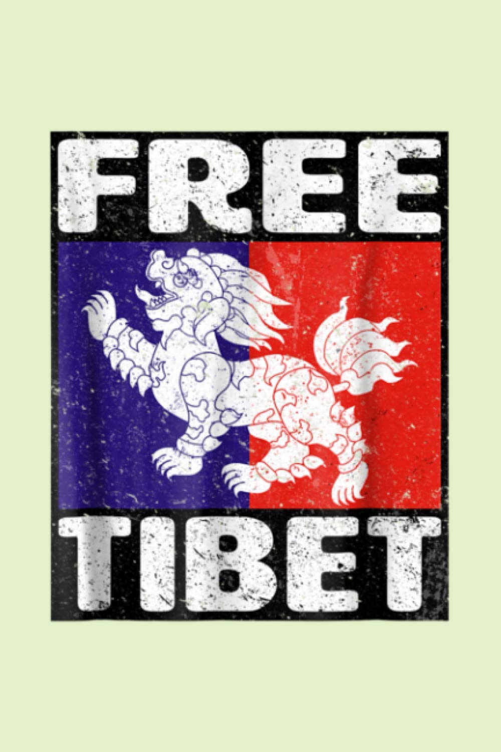 Free Tibet Flag Snow Lion Vintage Graphic: Notebook Planner -6x9 inch Daily Planner Journal, To Do List Notebook, Daily Organizer, 114 Pages