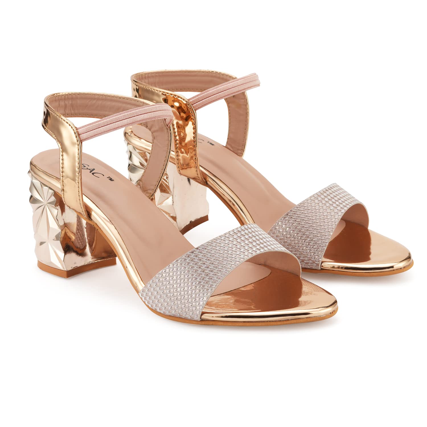 MOSAC Womens Crystal & Glittery Block Heels Fashion Sandals For Women & Girls Latest Collection & Stylish Comfortable, Gold, Size_8 (B0BMXNQ9PD) Amazon Price History, Amazon Price Tracker