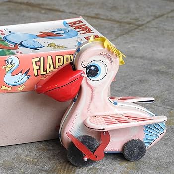 Amazon.co.jp: 昭和レトロ ブリキ製 アヒルのおもちゃ デッドストック