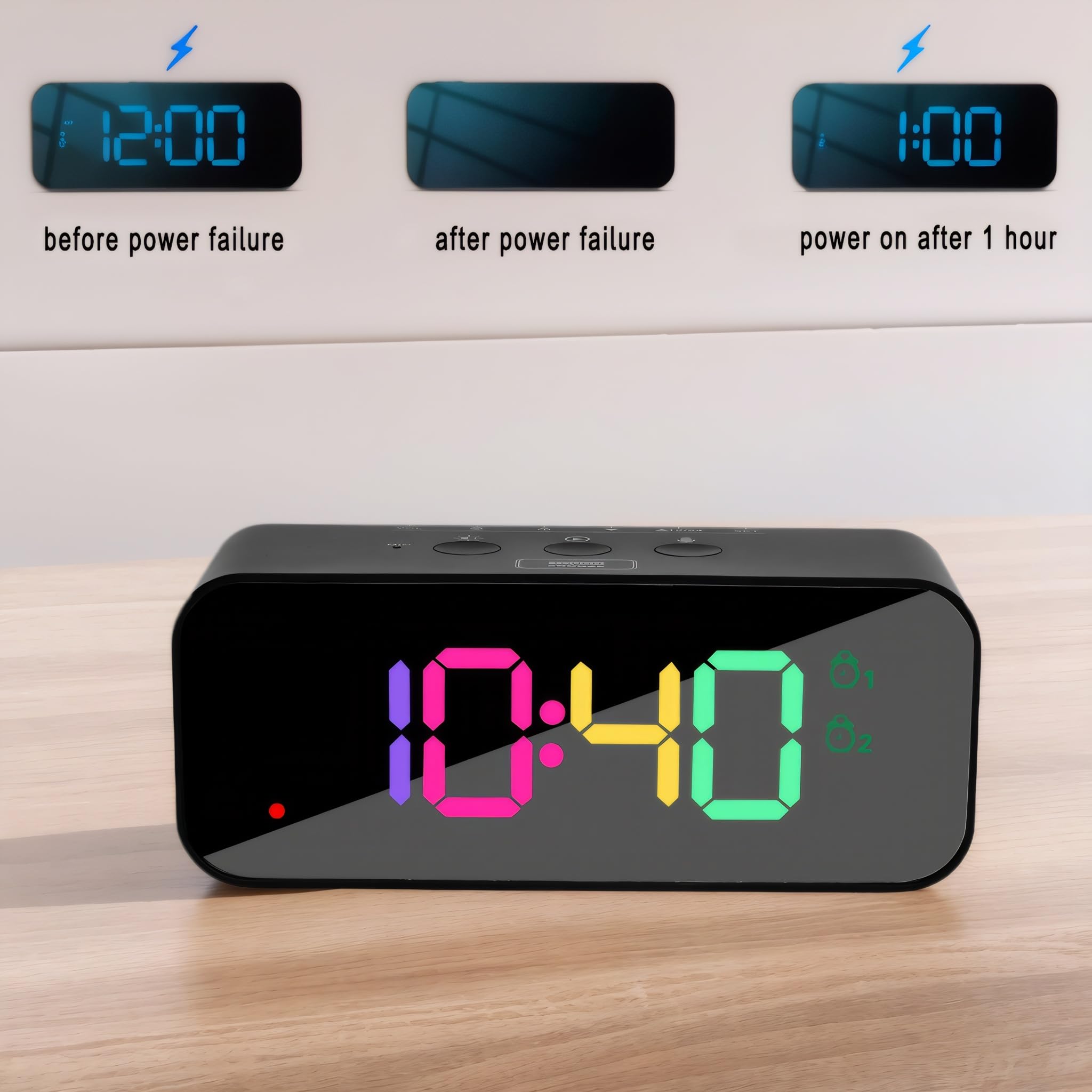 Amazon.com: Lancoon ‌Digital Clock Multifunctional LED Voice