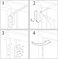 Vista 8 de Paquete de 18 bisagras para puerta interior, con esquinas redondeadas de radio de 5/8 de pulgada, de hierro, plana, herrajes de control, negro mate