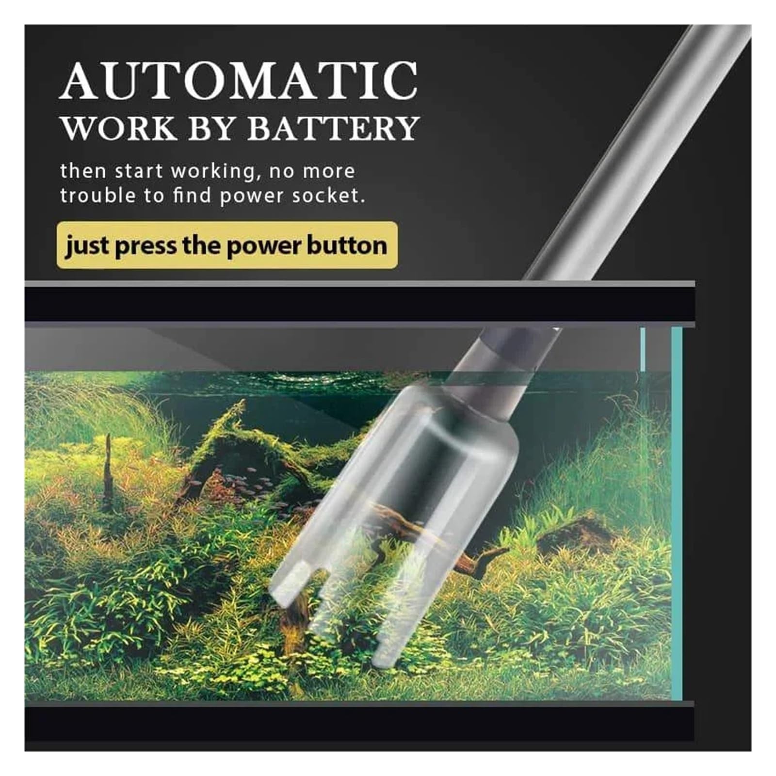 Siphon d'aquarium à Aspiration puissante, Nettoyeur de Sable, Nettoyeur de Sable, changeur d'eau de Gravier sous Vide, Filtre de Siphon 220V(European Standard)