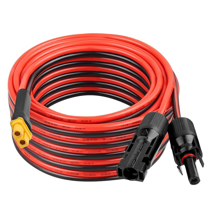 Cabo de Extensão Solar para XT60 Fêmea XRDS -RF 10AWG, 600 V, 7,62 m, 30 A, com Conector Solar