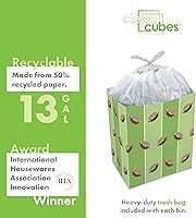 Vista 5 de Botes de basura desechables de 13 galones (paquete de 3) con bolsas de basura ajustables, contenedores de basura reutilizables y reciclaje