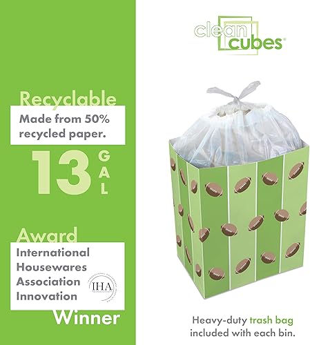 Miniatura 4 de Botes de basura desechables de 13 galones (paquete de 3) con bolsas de basura ajustables, contenedores de basura reutilizables y reciclaje para