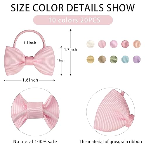 Miniatura 8 de CÉLLOT 80 ligas para el cabello de bebé con lazos para niños pequeños de 2 pulgadas, soportes elásticos para coletas pequeñas para bebés, niñas,