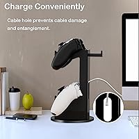 Vista 5 de BATEDI Universal Stand Controller Holder Headset Stand 2 Tier Controller Stand for Xbox ONE PS4 PS5 Xbox Headphone Stand Gamepad Holder for Desk