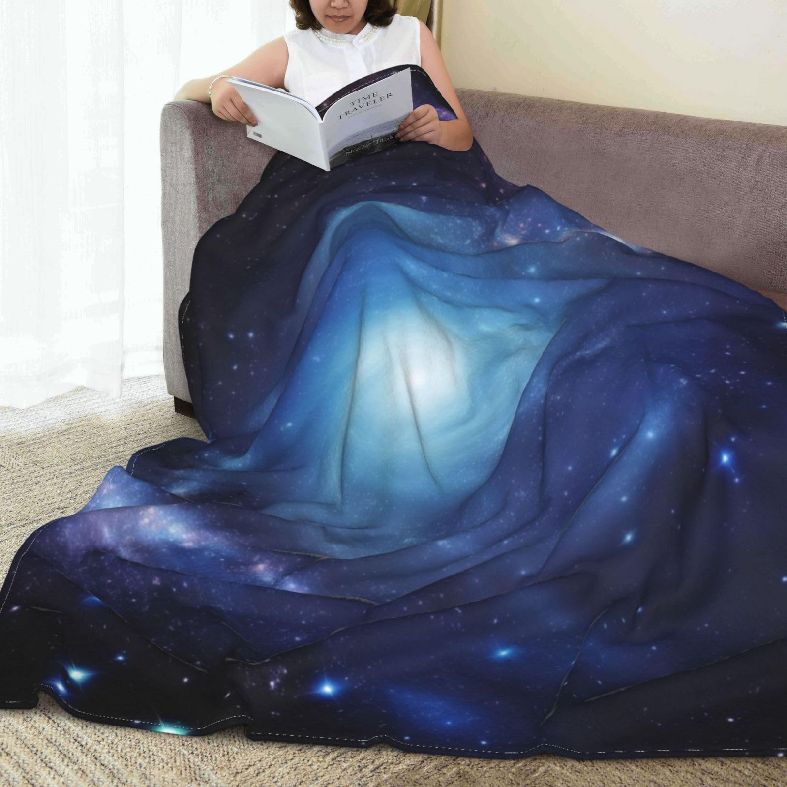 Decke, Galaxie-Druck, warme Flanelldecke/Decke, Bettüberwurf für Schlafzimmer/Bettwäsche 150 x 200 cm