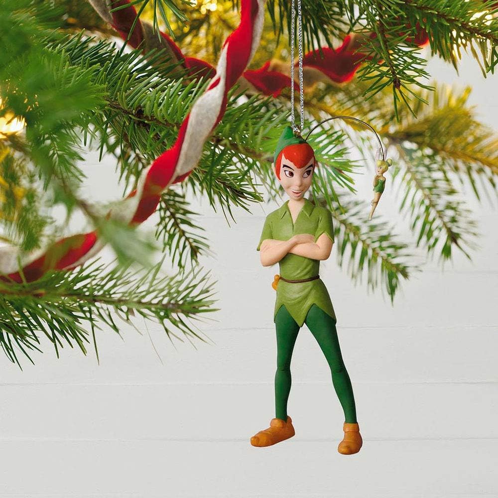 Hallmark Keepsake Christmas Ornament 2018 Year Dated, Disney Peter Pan and Tinkerbell, Faith Trust Pixie Dust