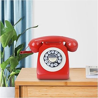 Retro Landline Phone Audio Guest Book Wedding Phone, Audio Guestbook Telephone, Desk Telephone for Anniversaries Birthday Wedding Party Gathering, Audio guest book (Color : Red)