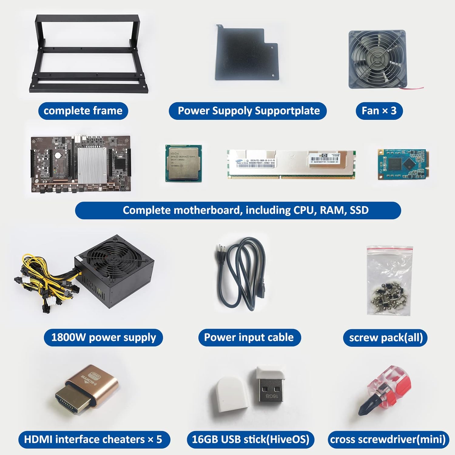 Gеt Dіѕсоunt оƒƒеr SOMBAO Complete Mining Rig System for Mining Ethereum Coin ,Mining Motherboard 5GPU Including CPU,SSD, RAM,PSU, Open-Pit Mining Machine¡£X79 Frame Mining Machine (with Power Supply)