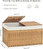 Cesta de almacenamiento con tapa, mimbre tejido, 65 L, plegable, con 2 tapas y 2 bolsas forro removibles, natural 7