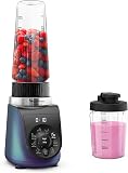 Moulinex Blend Up, Frullatore Potente, 1000 W, 8 Programmi Automatici, Lame Powelix, Pulizia Automatica, Contenitori da Viaggio, Tritaghiaccio, App Connessa, LM19H4 - 1
