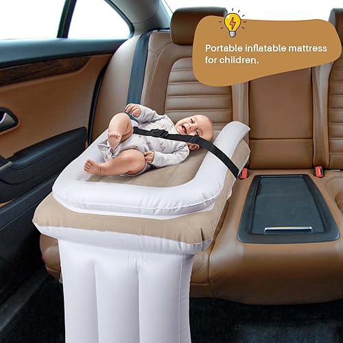 Miniatura 6 de Shenglong Cama inflable de avión para niños, cama Flyaway para niños, cama de viaje para niños, colchón de aire para bebé, extensor de asiento de