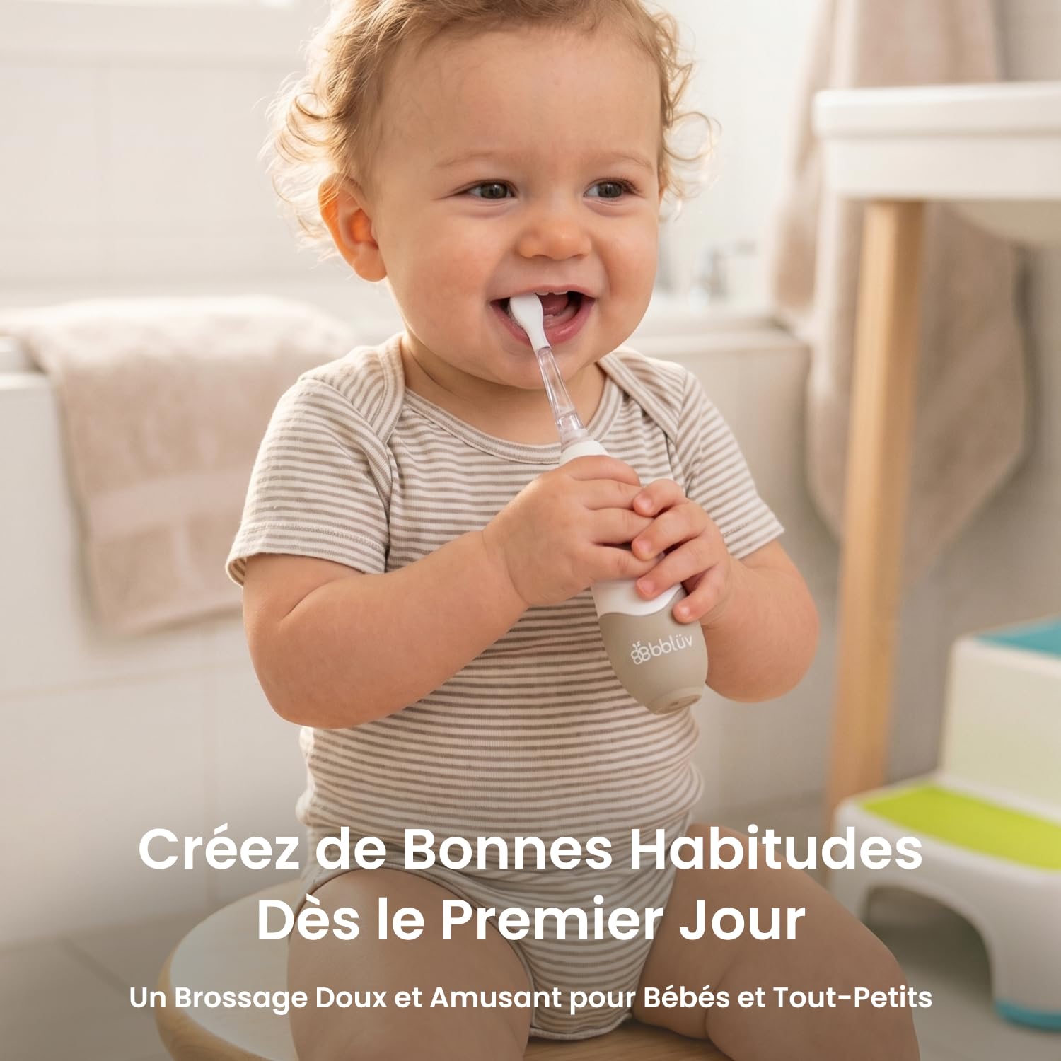 Bblüv - Spazzolino da denti elettrico per bambini Sönik Pro - Vibrazione e LED - 3 modalità - Timer 2 min - Durata 60 giorni - Scalabile 0-6 anni