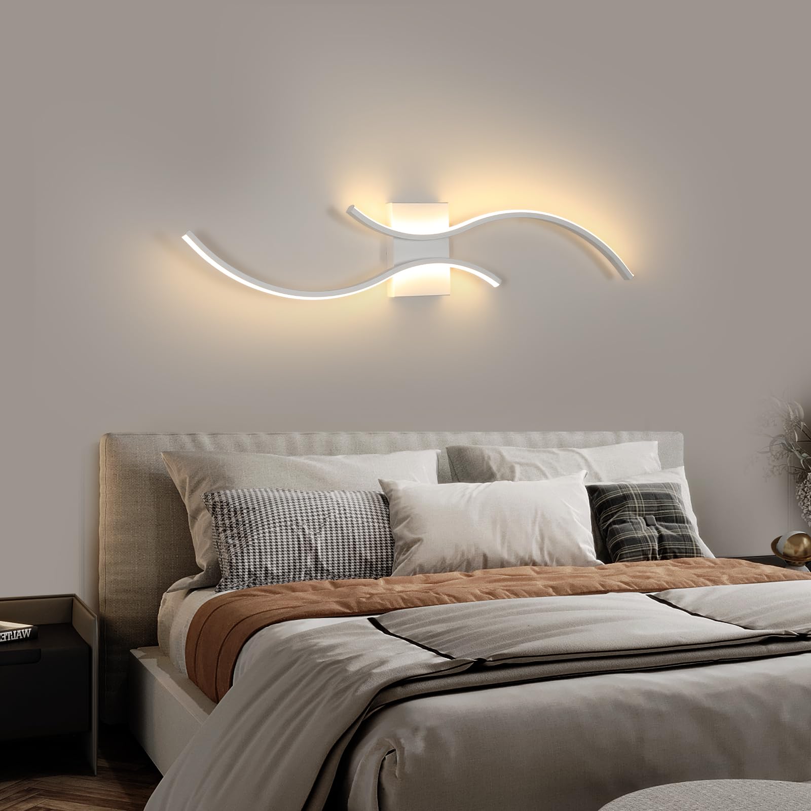 Comely LED Wandleuchte Innen, 27W Lange Wandlampe Weiß 80CM, 3000K | Moderne Innenwandleuchte aus Aluminium für Wohnzimmer Schlafzimmer Flur Treppen