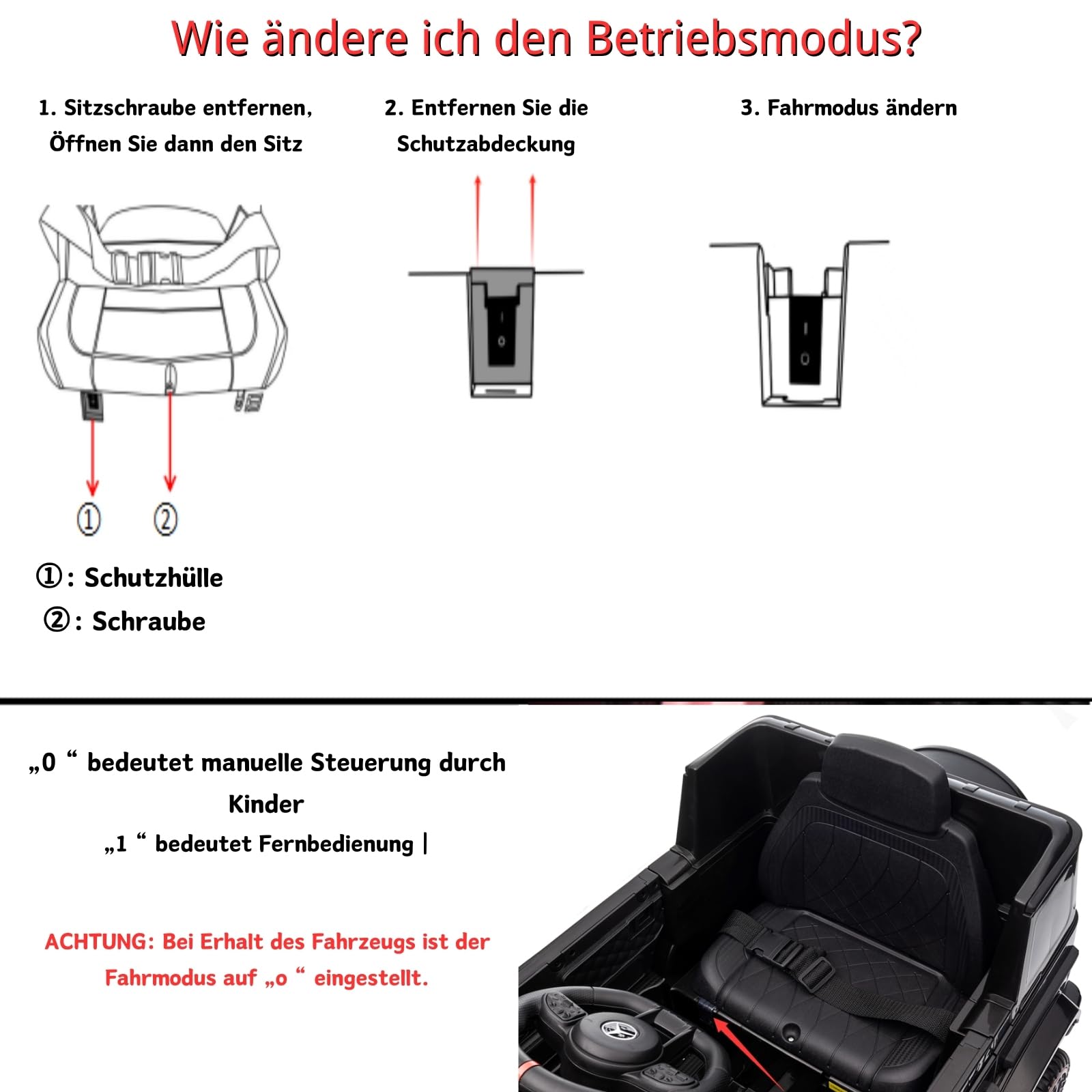 LEADZM Kinder Elektroauto Mercedes G63, 4 stoßdämpfende Räder, 12V 7ah, Fernbedienung, Kinderauto Kinderfahrzeug (Blanc)