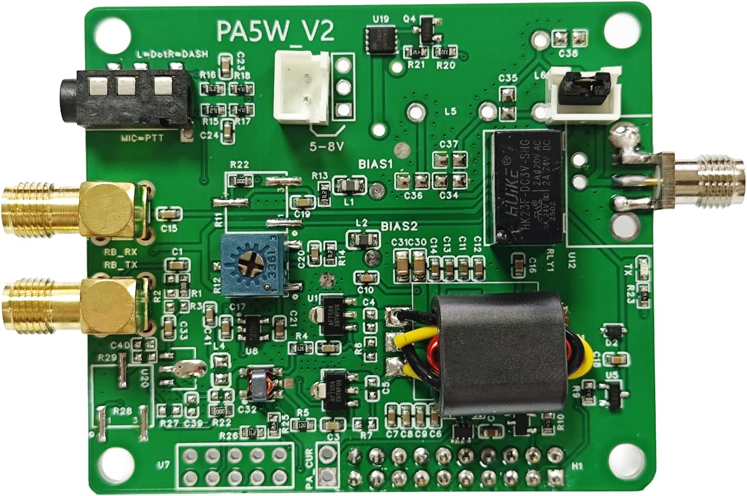 AURSINC Radioberry Preamp Board V2, A Addition to Turn The Radioberry into a Small QRP Radio, HF Power Output 3W-5W for HF Amplification (10W-100W PA), for Raspberry pi 4,4b