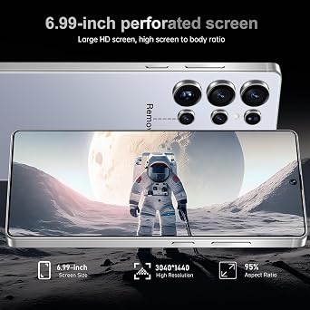 MMY I25 Ultra 5G Unlocked Smartphone,16GB+512GB Fully Cell Phone for Android 14, 6.99 Unlocked Cell Phone, 7000mAh, 68MP+108MP Dual Camera/Dual SIM/Fingerprint Lock/Face (Titanium Silver Blue)